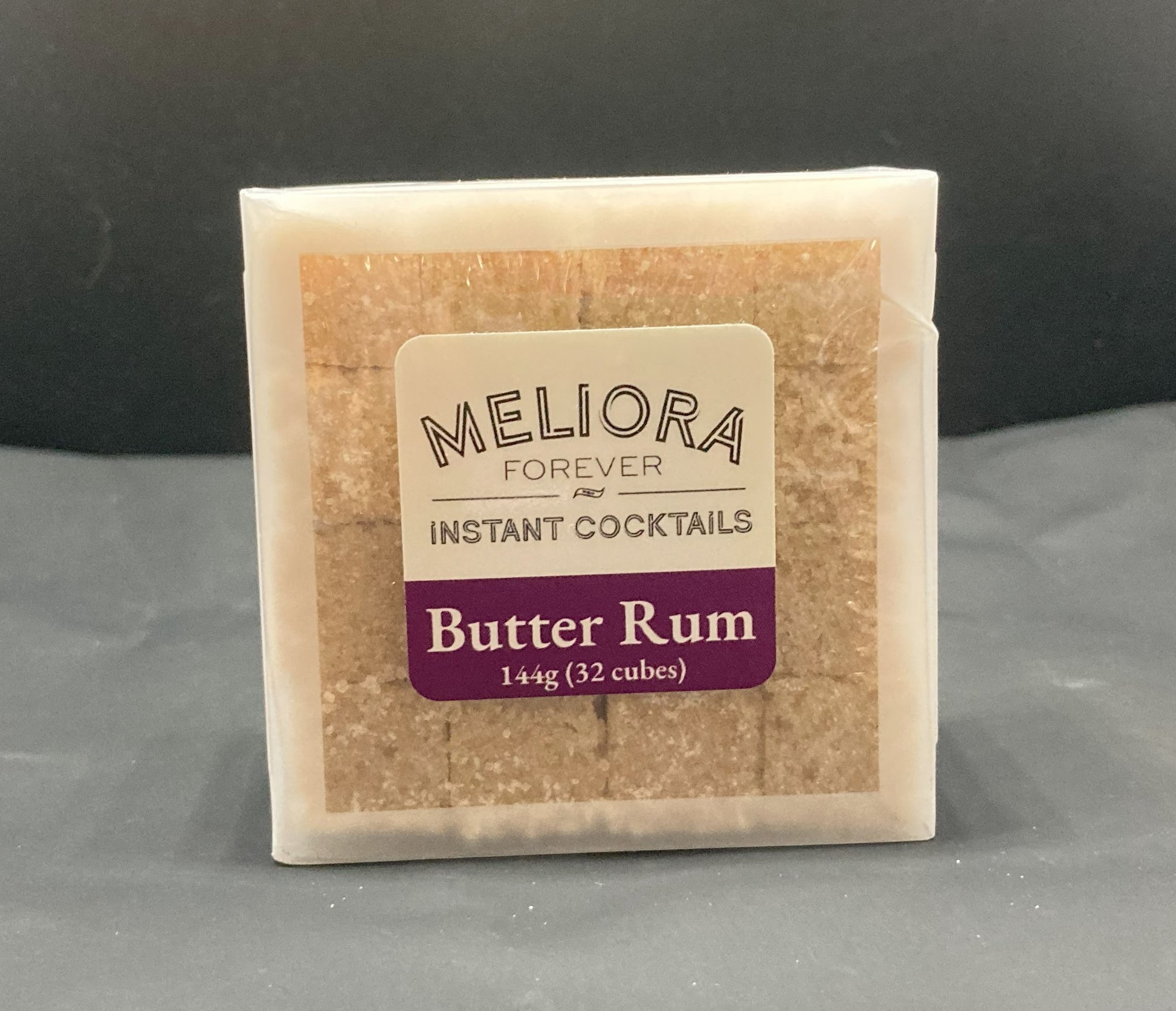 Instant cocktail cube to make a Butter Rum Cocktail, which includes Cane sugar, demerara sugar, Bittercube Blackstrap bitters, butter rum compound.
