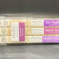 Winter Treat instant cocktail cubes, including 3 different flavors. Sugar cubes infused with bitters, fruits, and natural flavors. Each flavor is packaged in an 8 Count tube. Flavors include Hot Toddy (Ginger, Honey, Lemon), Butter Rum and Mulled Cider (Apple, Cinnamon, Orange, Spices).