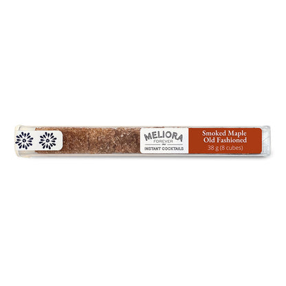 Meliora Forever Smoked Maple & Fig Old Fashioned instant cocktail tube on a white background